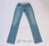 [Petite Marie] 13 DD Compatible Okayama Processed Distressed Straight Jeans Light Blue KOJIMA Processed Distressed Low-Rise Jeans Stretch Denim