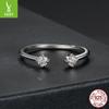 Simple And Exquisite Moissanite Open Ring, Fashionable And Versatile S925 Sterling Silver Ring Can Be Stacked.