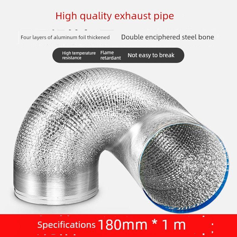 Kitchen Range Hood Smoke Vent Aluminum Foil Exhaust Hood Smoke Vent Retractable Range Hood Accessories Pipe Flue
