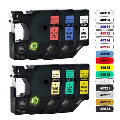 5Packs 40910 40913 Schwarz auf Weiß Etikettenband Kompatibel Dymo D1 9mm Etikettendruckerband FÜR DYMO Etikettendrucker LM160 LM280 DYMO PNP