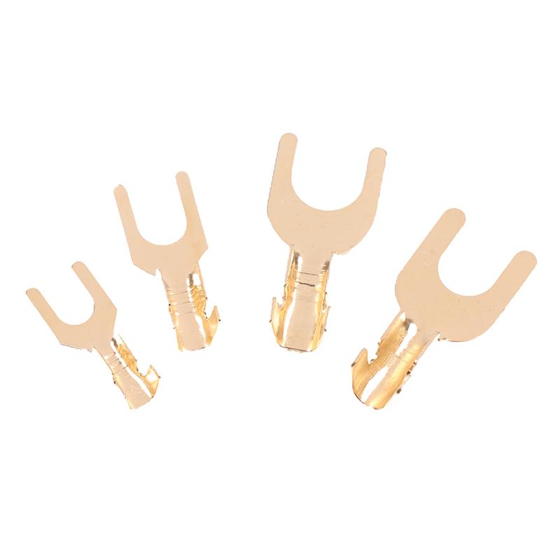 100Pcs/Pack 3.2/4.2/5.2/6.2Mm U-Shaped Brass Cable Grounding Lug Connector