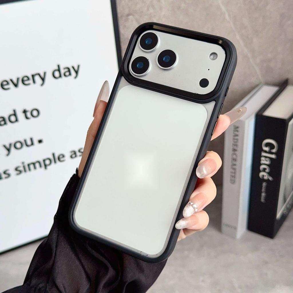 Transparent Silicone Frame Shockproof Case For iPhone 17 Air 16 15 14 13 12 11 Plus Pro Max Metal Camera Protection Hard Covers