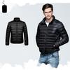 Chaqueta acolchada ligera para hombre 2025 con cuello alto y plumón de pato blanco