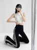 Black High-Waisted Flare Shark Pants - Women's Spring/Autumn Yoga & Fitness Hip-Lifting Tummy-Control Outerwear