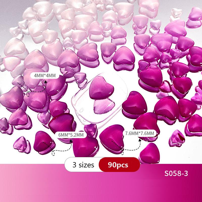 90 sztuk światło Uv zmiana koloru Flatback biżuteria do paznokci serce brzoskwinia łuk kamelia ozdoby do paznokci ozdoby do paznokci