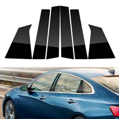 6Pcs/Set Car Pillar Posts Window Door Black Trims Stickers Cover for Chevrolet Malibu 2016 2017 2018 2019 2020-2024Auto Styling