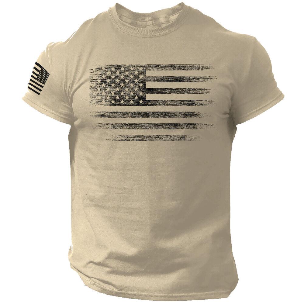 Gym Herren T-Shirt für Männer 3D-Druck USA Flagge T-Shirt Übergroßes lässiges kurzärmeliges Sommer-Sportbekleidungsstück Herrenbekleidung Tops T-Shirts