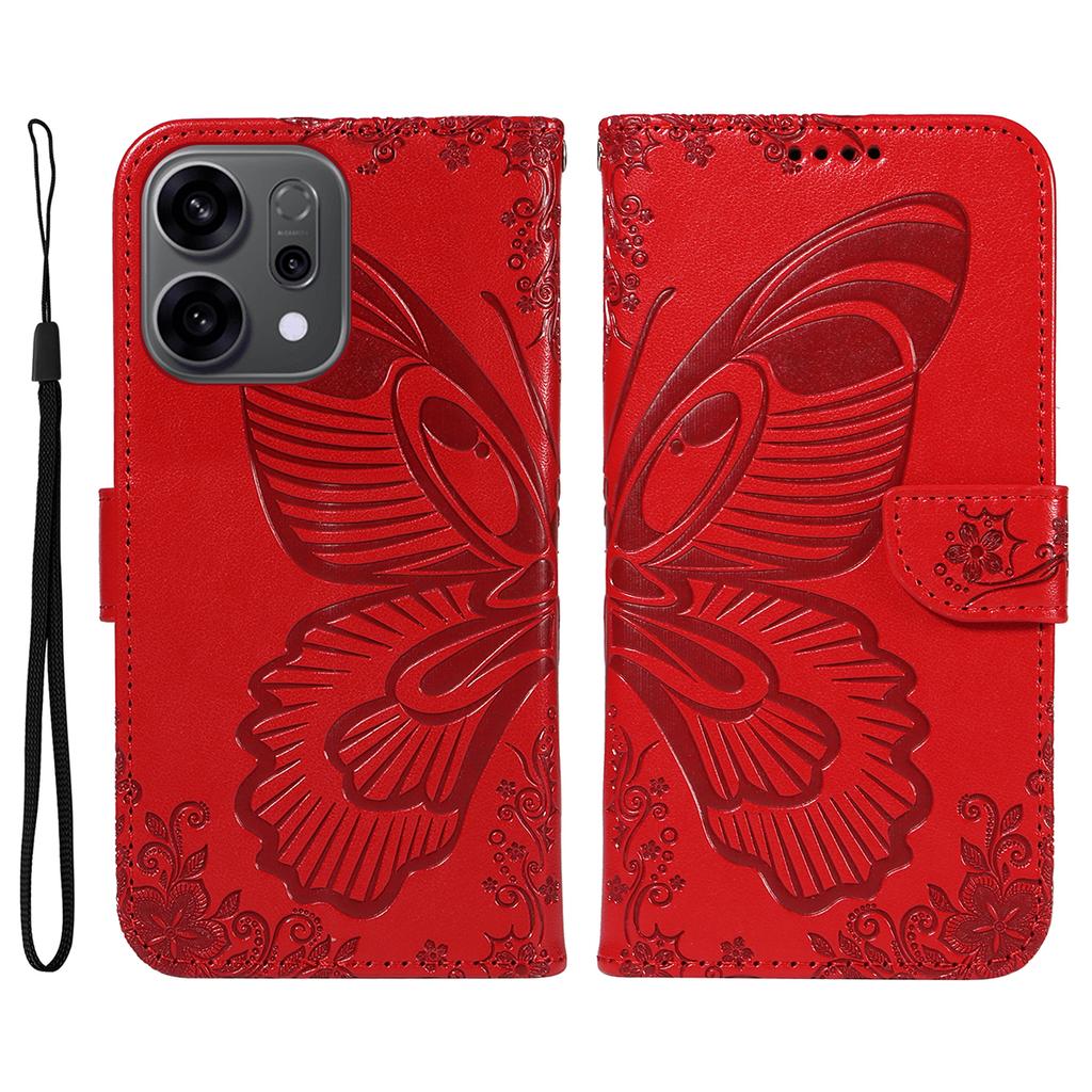 For Oppo Reno14 5G (China)/Oppo Reno14 F 5G/Oppo Reno14 5G (Global) Case Butterfly Pattern PU Leather Folio Flip Phone Cover