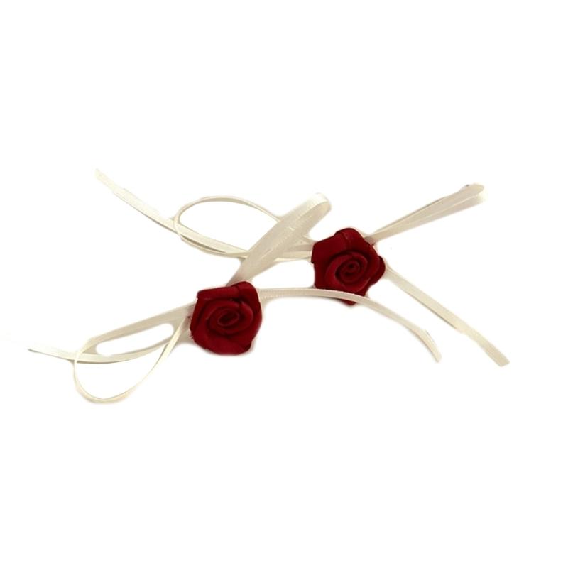 Rosen-Anhänger Halskette/Ringe/Ohrringe Simulationsblume Schlüsselbein-Kette Accessoire Stilvolles Blüten-Ornament für den täglichen Gebrauch