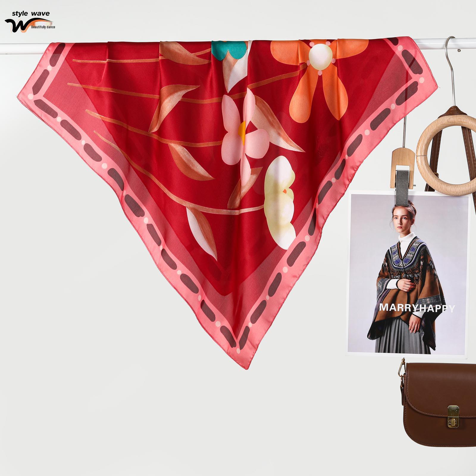 

Korean Style Women s Faux Silk Versatile Small Square Scarf - Fashionable Four-Season Neck Accessory 70*70 CM