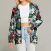 Women's Fashion Long Sleeve Print V-Neck Button Loose Cardigan Top