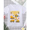 Boys Engineering Vehicle Tool Construction Print Crewneck Short Sleeve Tee