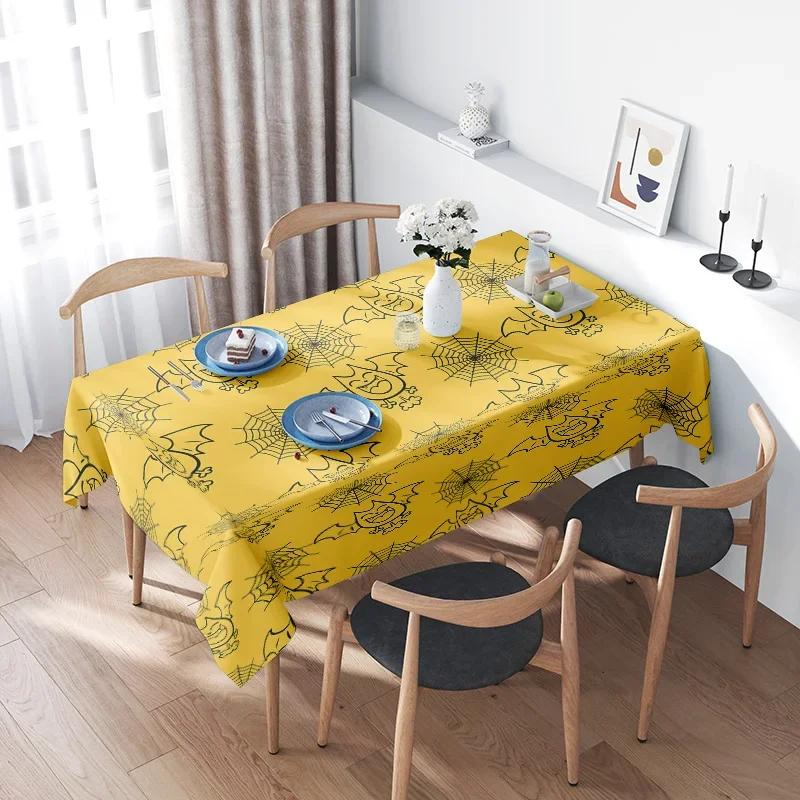 Decorations Spiderweb Printed Halloween Tablecloth for Dining Room Party Supplies Set/Table Linen Cover/Tablecloths 100x145cm