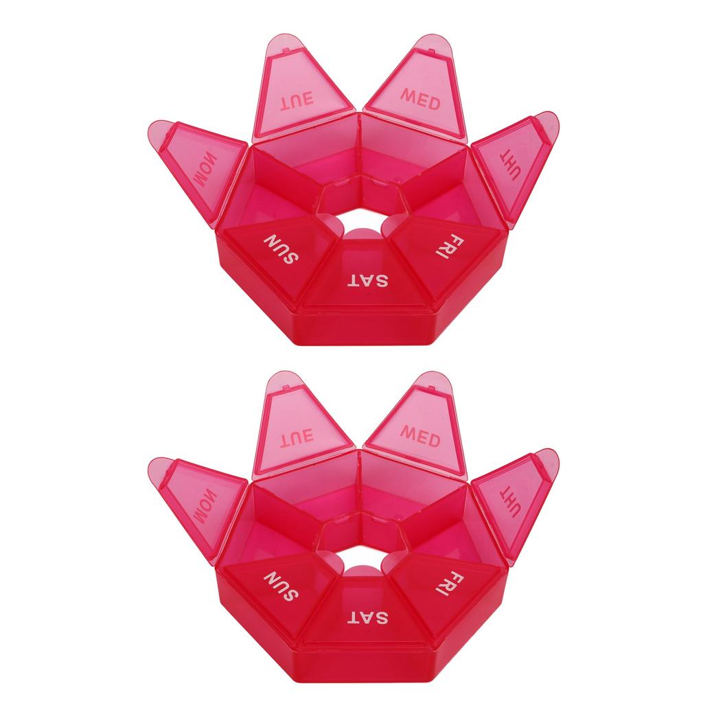 2Pcs 2 Times A Day Weekly Medicine Organizer Box 7 Day Medicine Organizer Small Container Holder
