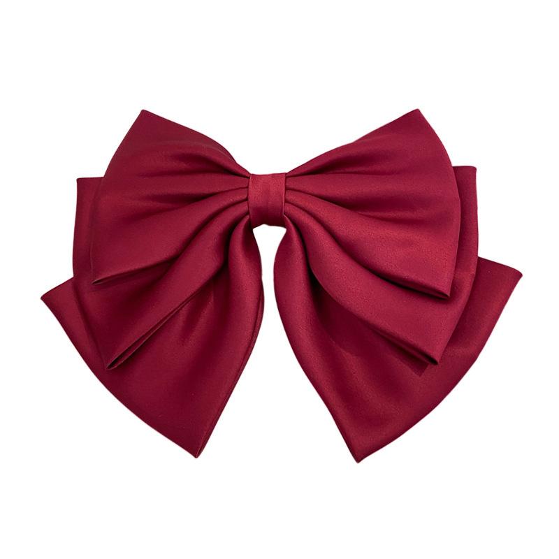 Damen Satin Schleife Haarnadel Pferdeschwanz Clip Schleife Band Federklemme Temperament Accessoires Koreanische Mode Elegant