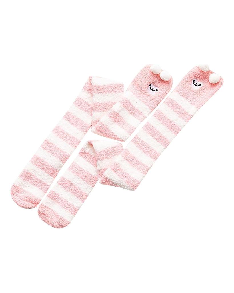 (Projector)Women's Leg Warmers Thickened Warmth Knee Pads Women Over The Knee Long Tube Coral Fleece Socks