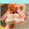 Adorable Cartoon Pig Keychain Set Cute Pvc Key Ring For Couples And Friends