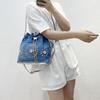 Bags Women'S Bags Bucket Bags One Shoulder Crossbody Woven Bags Rhinestone Chain Bags Denim Bags