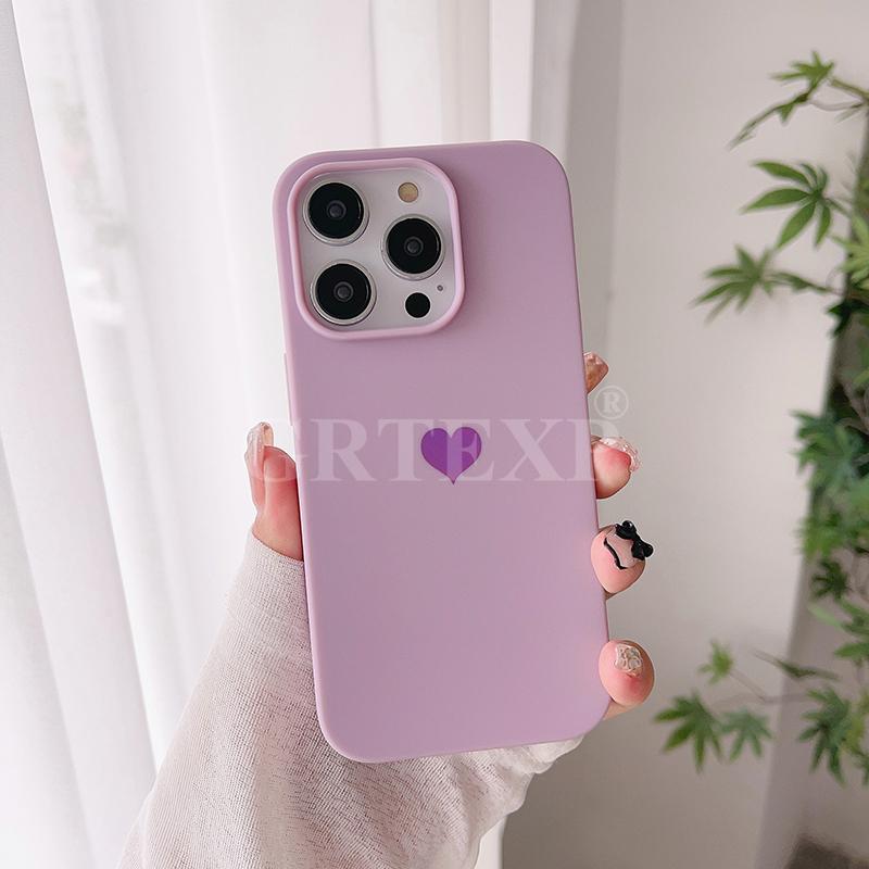 

Matte Candy Color Love Heart Silicone TPU Soft Case For iPhone 15 14 13 12 11 Pro Xs Max 8 7 Plus X Xr Solid Color Frosted Shell for 15 PRO MAX