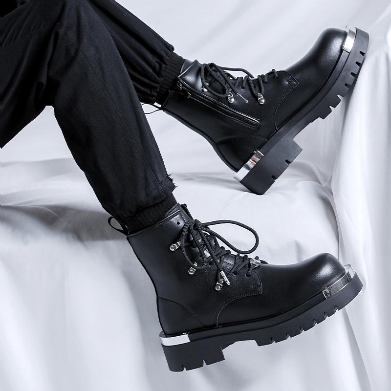 British Fashion Boots for Men Casual Winter Shoes Sneaker Outdoor Boots Non Slip Work Shoe Men Motorcycle Short Boots Zapatillas