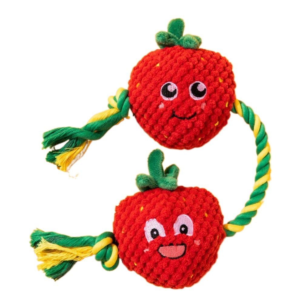 Bite-resistant Dog Plush Toy Knot Training Chew Dog Dental Cleaning Toy Builtin Squeaker Sound Making Dog Sound Squeaky Toy