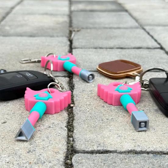 Hide And Seek Key Pendant Necklace Korean Folk Game Necklace Square Round Triangle Key Pendant Keychain for Fans