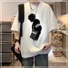 New Summer Korean Version Personalized Ruffian and Handsome Style Round Neck Print Loose Oversized Short Sleeved T-shirt