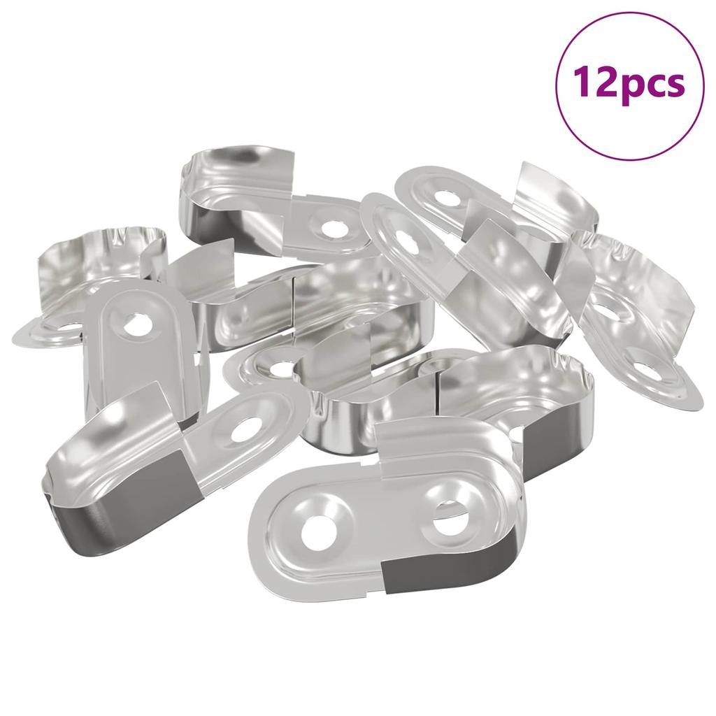 Clothes Rail Holder 12 pcs White Zinc 40 x 18 x 10 mm Iron