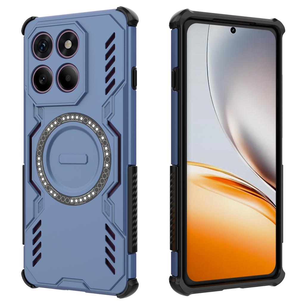 For Motorola Edge 60 Pro 5G Magnetic Case Butterfly Armor Hollow Heat Dissipation PC+TPU Phone Cover