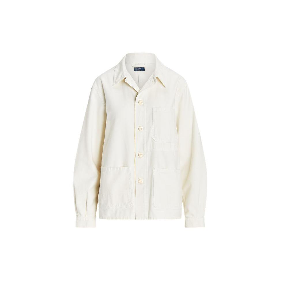 

Polo Ralph Lauren SS24 Однотонная куртка свободного кроя с длинными рукавами Женская куртка Белая WMPOOTWN5V20236-101 S