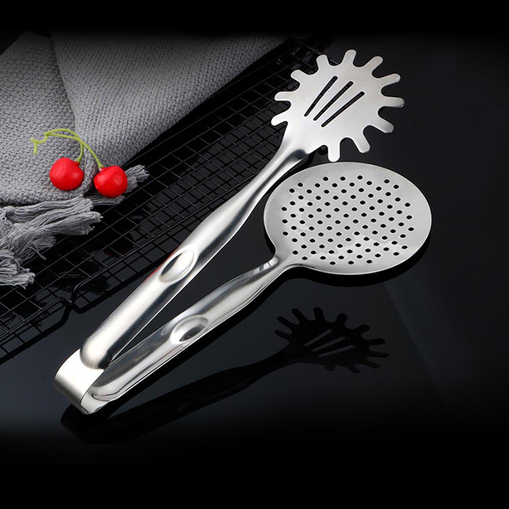 BBQ Thongs Stainless Steel Food Clip Steak Bread Clamp Kitchen Frying Oil Cooking Filter, 2010