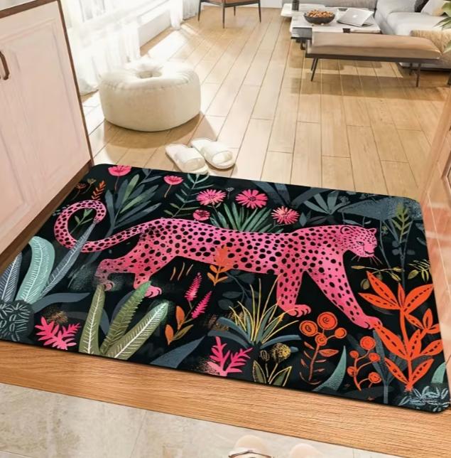 Cute Cat Pattern Anti Slip Floor Mat Suitable for Entrances Kitchens Laundry Rooms Bathrooms Holiday Area Mat Home Decoration