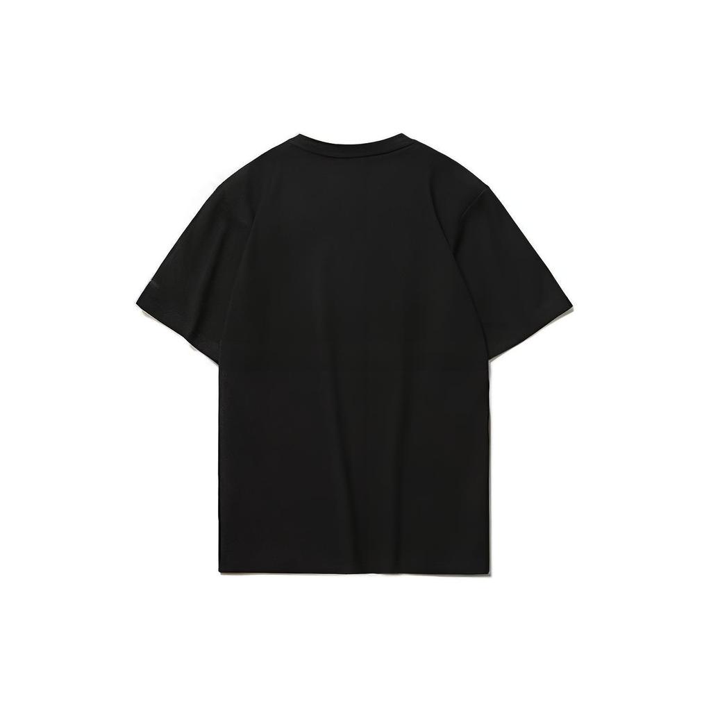 Li Ning T Shirts Unisex Black Crew Neck Moderate ATST631-1
