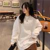 Women's Korean Style Quilted Cotton Sweatshirt - Thickened, Loose Fit, Autumn/Winter Solid Color Bubble Air Top Jacket
