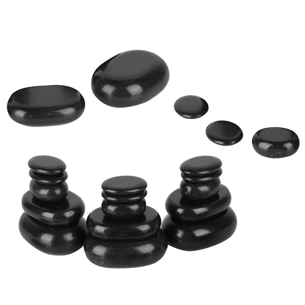 20Pcs/Set Hot Spa Black Basalt Oval Shape Stone Essential Oil Pedicure Massage