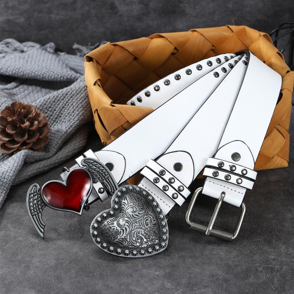American Retro Love Belt Rivet Belt Decorative Punk Waist Spice Girl Personality Belt