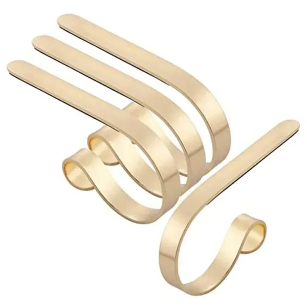4 Pieces Metal Stocking Hooks For Fireplace Mantels Non Slip Pads Secure Hanging Support For Stockings And Holiday Decor