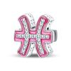 New 925 Silver Princess Pink Shining 12 Constellation Lucky Charms Beads Fit Pan Bracelets DIY Gifts Fine Jewelry