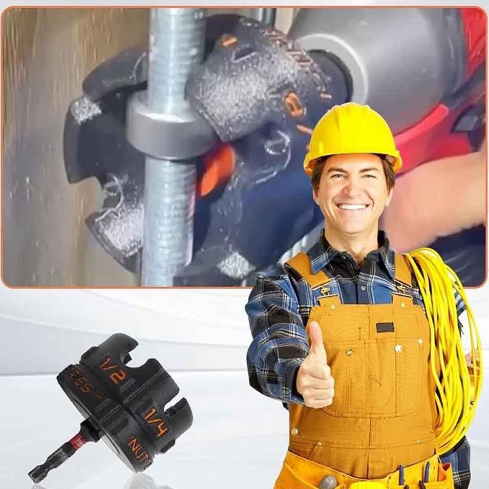 Nut Zip Drill Attachment Multifunction Slotted Wing Nut Spinning Drive Kit Portable Bolt Extractor Tool for Conduit Racks