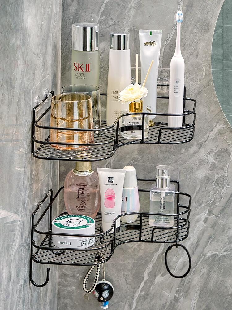 Golden Bathroom Triangle Storage Rack Corner Wall Mounted Washbasin Bathroom Storage Rack Bathroom Accessories Corner Shelf
