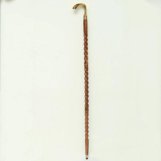 Serpent Handle Walking Stick Handmade Twisted Wood Cane with Brass Snake Head Custom Gift for Men and Women  Cane Option