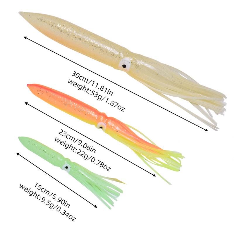 Großer Leuchtender Tintenfisch Weicher Trollingköder mit Tentakeln für die Meeresfischerei
