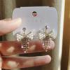 New Style Earrings Fashion Jewelry Inlaid With Lovely Bow Imitation Pearl Earrings  Prevent allergy