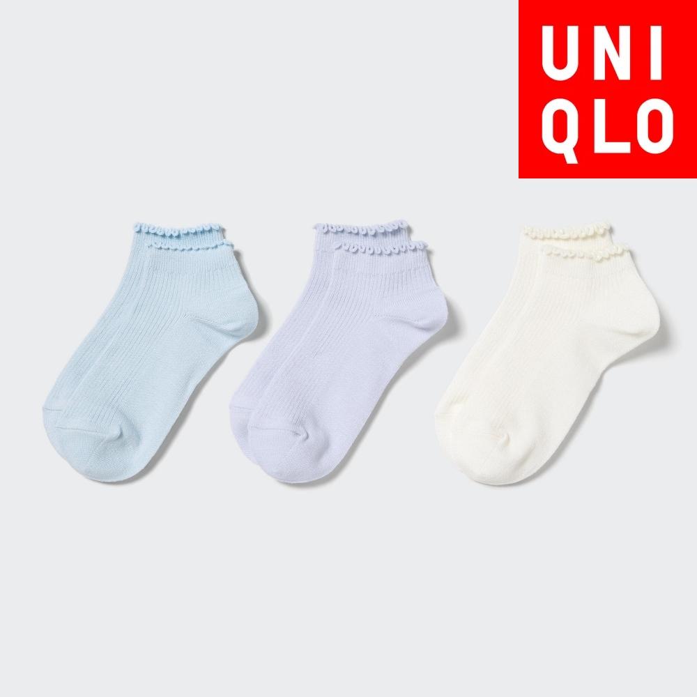 

КОРОТКИЕ НОСКИ UNIQLO GIRLS 3P LIP MELLOW 60 LIGHT BLUE/Kids 18cm