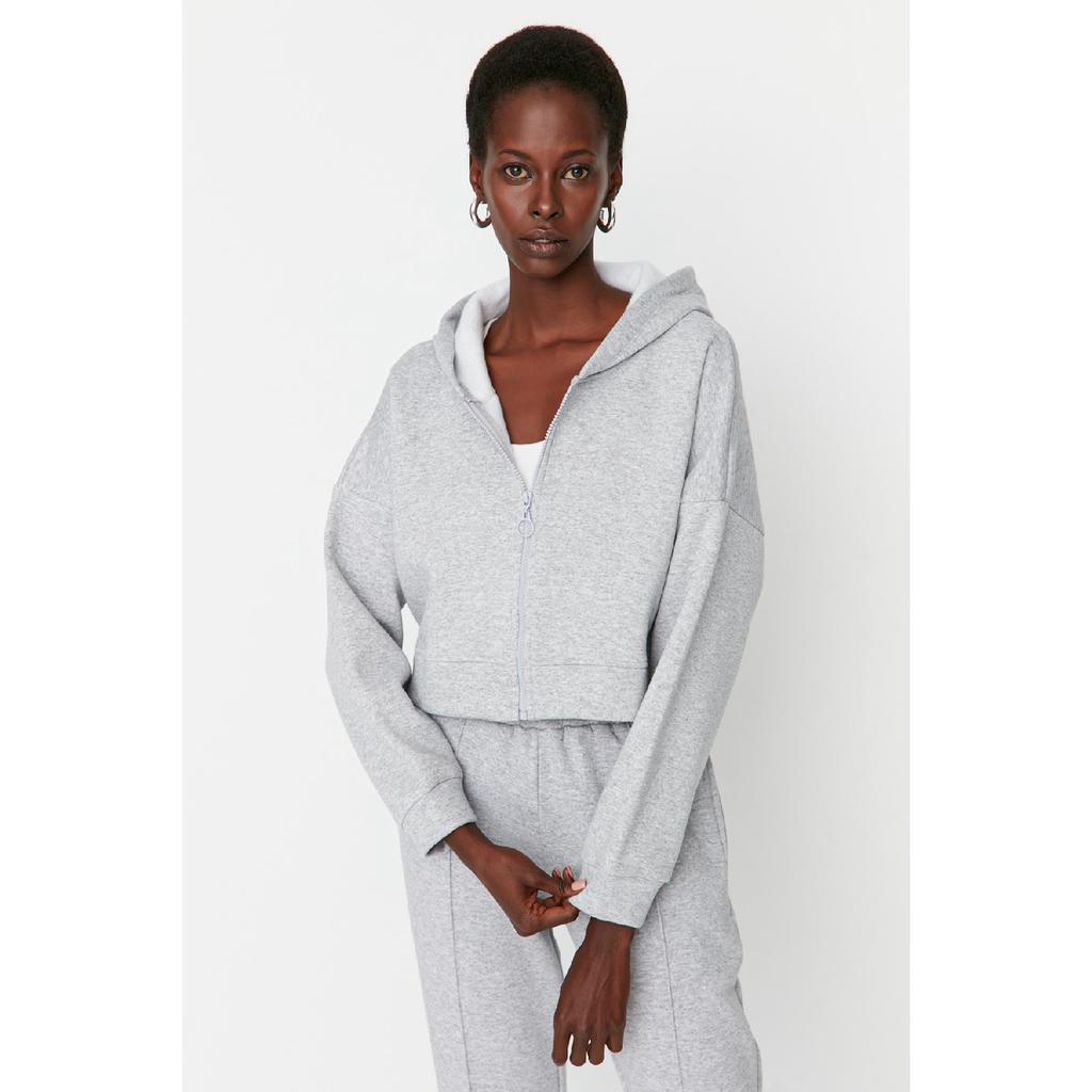 Beige gestricktes Sweatshirt