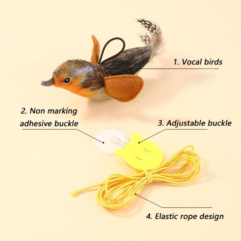 Interactive Cats Toy Funny Teasing Chirping Hanging Type Toy Entertainment Chirping Toy for Felines Play Cats Supplies