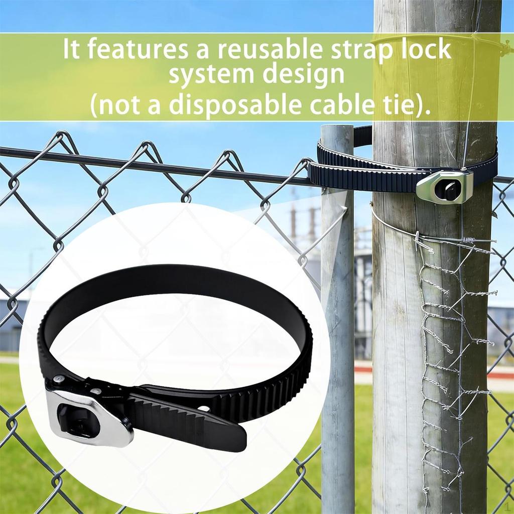Ratcheting Cable Tie with Buckle Adjustable Locking Strap Ratchet Zip for Garage Gardening
