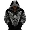 Men's 3D Print Flannel Hooded Zipper Cardigan: Winter Warm Fashion Sweatshirt