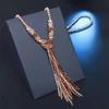 JMXD-jewelry, Austrian Crystal Beaded Necklace Women's Long Fringed Sweater Chain