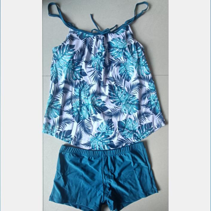 

2023 Digital Print High Waist Tummy Control Bikini - Women s Conservative Split Leg Swimsuit Large